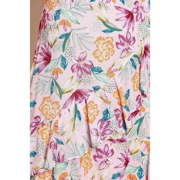 Lulu’s Lavender Tropical Print Ruffled Mini Dress XL - Picture 5 of 6